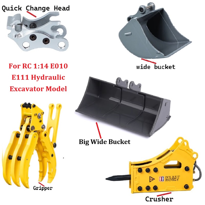 Model Kit Excavator - Double E EC160E Metal Quick Hitch