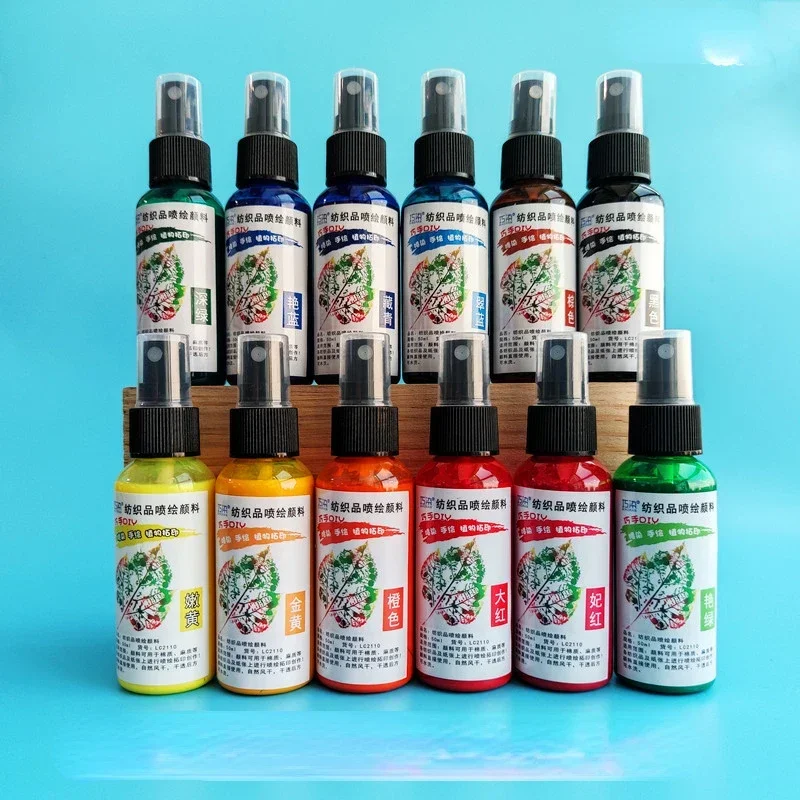 Model Kit Paint Set - New 50ml/bottle 12colors Textile Spray Paint