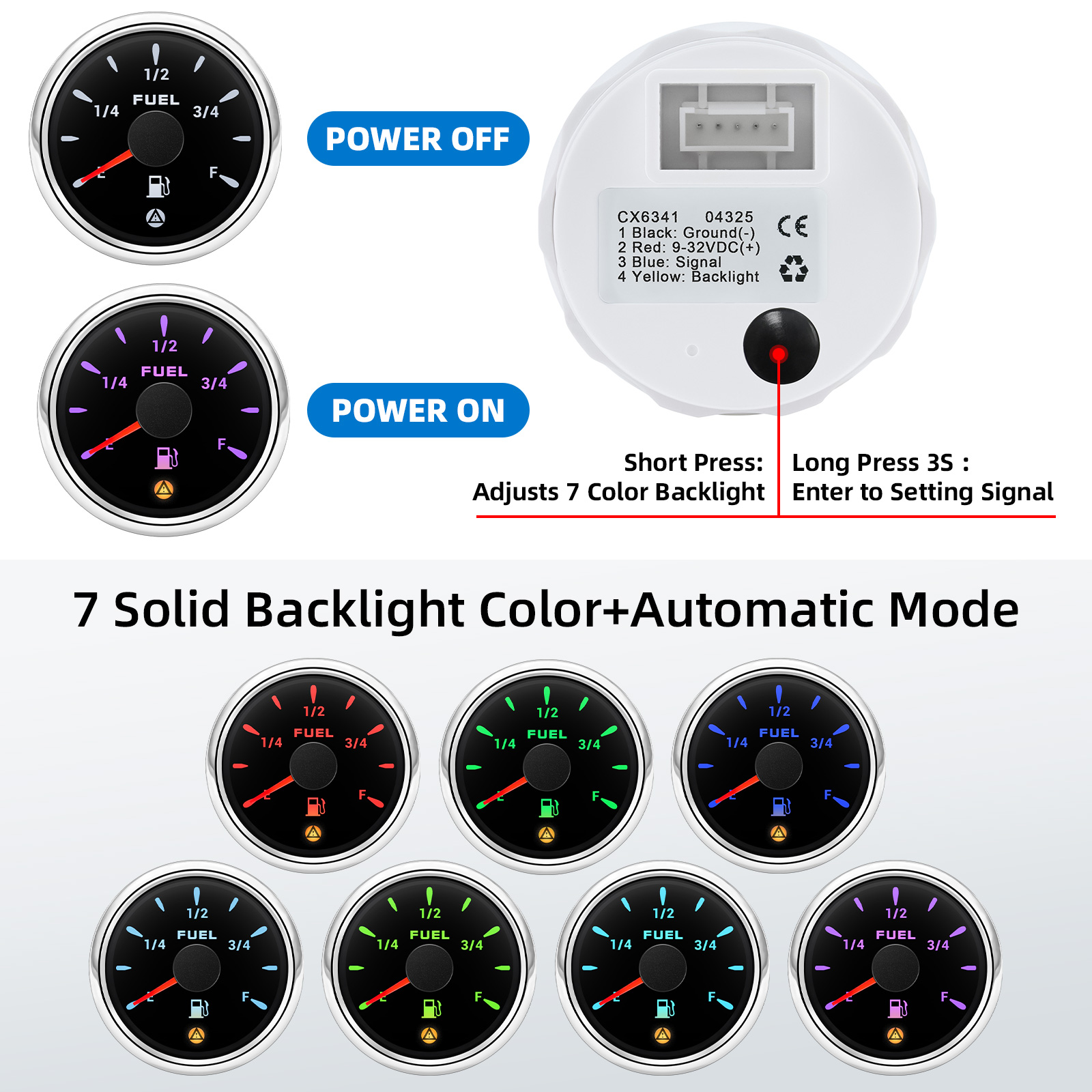 52mm Fuel Level Gauge With Fla - Panel Line Marker review and price