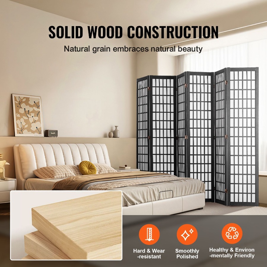 6 Panel Japanese Room Divider  - Panel Line Marker review and price