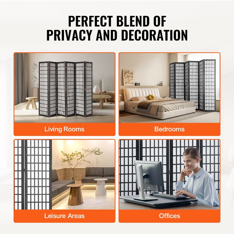 6 Panel Japanese Room Divider  - Panel Line Marker review and price